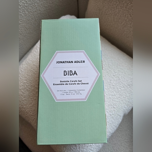 Jonathan Adler, Carafe & Glass Set, Aqua/Turquoise - NIB! - Picture 3 of 4